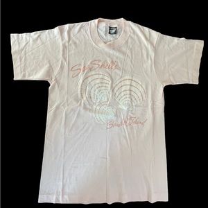 Vintage SS T-Shirt “Sea Shells Sanibel Island” Single Stitch Medium Pink USA
